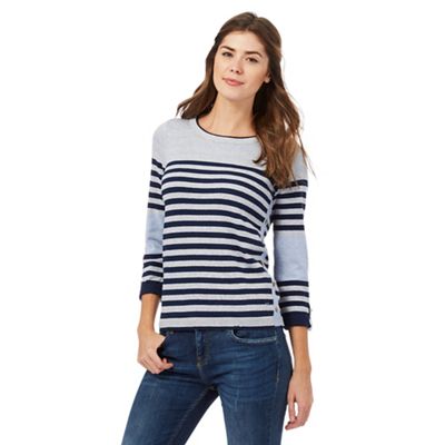 Mantaray Pale blue striped knit jumper